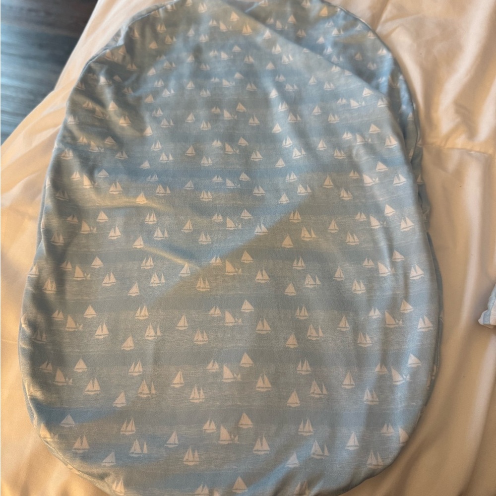 Kids Blue Sailboat Print Nursery Mattress Cover